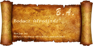 Bodacz Afrodité névjegykártya
